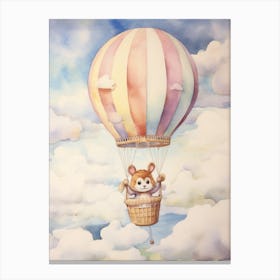 Baby Mouse 3 In A Hot Air Balloon Canvas Print