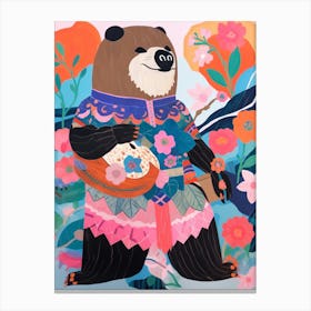Maximalist Animal Painting Sea Otter 2 Canvas Print