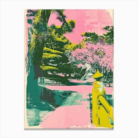 Shinjuku Gyoen National Garden Duotone Silkscreen 1 Canvas Print