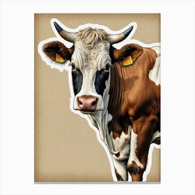Cow With Horns Canvas Print