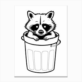 A Minimalist Line Art Piece Of A Barbados Raccoon 1 Canvas Print