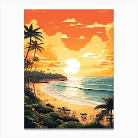 Painting That Depicts Carlisle Bay Beach Barbados 2 Canvas Print