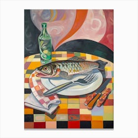 Trout Still Life Painting Canvas Print
