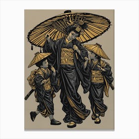 Edo Period Japanese Family Canvas Print