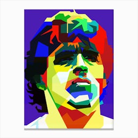 Maradona Footbal Legend Pop Art Wpap Canvas Print