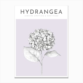 Hydrangea Print Modern Flower Poster Bamber Prints 3 Canvas Print
