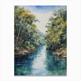 The Amazon River Blue Canvas Print