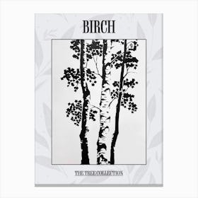 Birch Tree Simple Geometric Nature Stencil 1 Poster Canvas Print