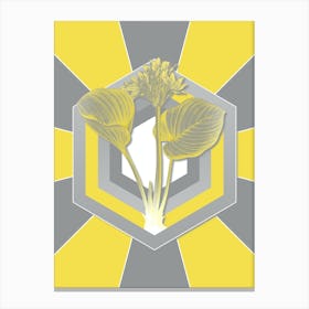 Vintage Cardwell Lily Botanical Geometric Art in Yellow and Gray n.127 Canvas Print
