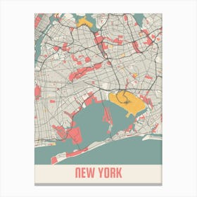 New York Map Poster Canvas Print