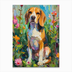 Beagle Acrylic Painting 1 Canvas Print