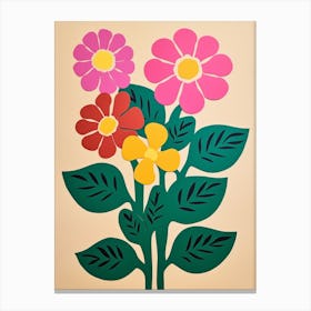 Cut Out Style Flower Art Lantana Canvas Print