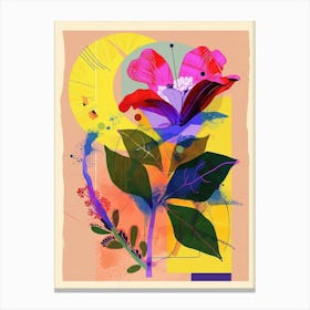 Moonflower 3 Neon Flower Collage Canvas Print