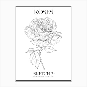 Roses Sketch 3 Poster Canvas Print