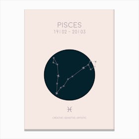 Pisces Star Sign In Light Canvas Print