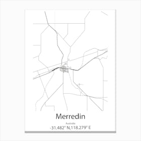 Merredin,Australia Minimalist Map Canvas Print