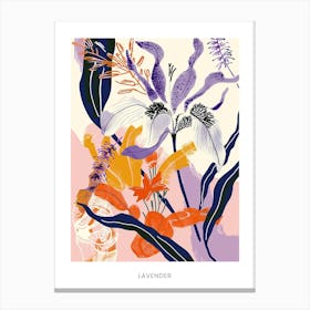 Colourful Flower Illustration Poster Lavender 2 Canvas Print