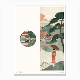 Kyoto Japan 8 Cut Out Travel Poster Canvas Print