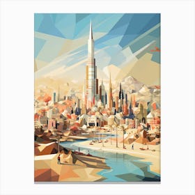 Dubai, United Arab Emirates, Geometric Illustration 1 Canvas Print