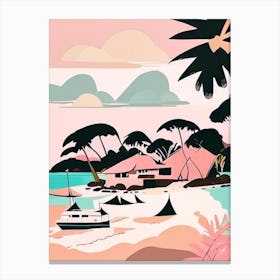 Pulau Lang Tengah Malaysia Muted Pastel Tropical Destination Canvas Print