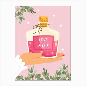 Love Potion Valentines Pink Canvas Print
