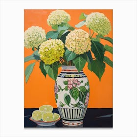 Flowers In A Vase Still Life Painting Hydrangea 6 Canvas Print