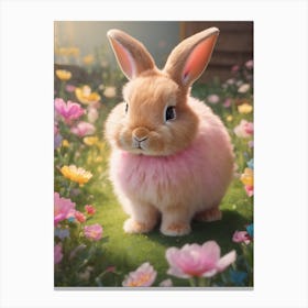Bunny In Flowers Canvas Print