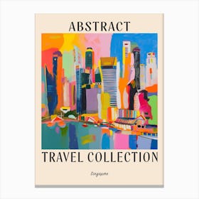 Abstract Travel Collection Poster Singapore 3 Canvas Print