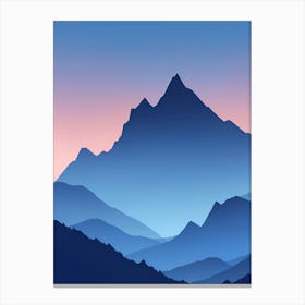 Misty Mountains Vertical Composition In Blue Tone 121 Canvas Print