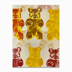 Retro Gummy Bears Candy Sweets Pattern 1 Canvas Print