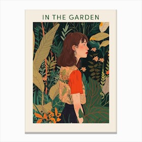 In The Garden Poster Green 9 Canvas Print
