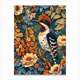 Woodpecker Inspired By William Morris Canvas Print