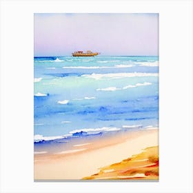 Baga Beach, Goa, India Watercolour Canvas Print