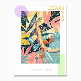 Colourful Rainbow Lizard Modern Abstract Illustration 3 Poster Canvas Print