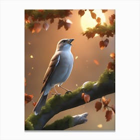 Bird In Autumn Canvas Print