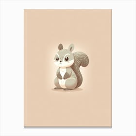 Woodland Squirrel Grey Baby Toddler Canvas Print