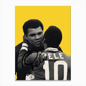 Muhammed Ali and Pele king's kiss Canvas Print