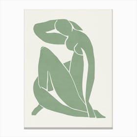 Inspired by Matisse - Green Nude 02 Canvas Print