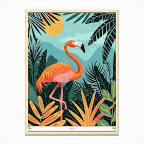 Greater Flamingo Italy Tropical Illustration 6 Poster Canvas Print