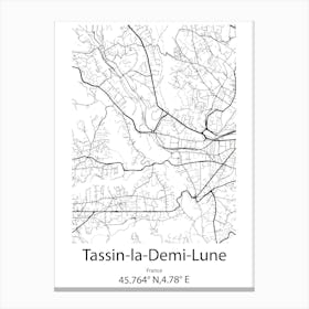 Tassin La Demi Lune,France Minimalist Map Canvas Print