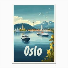 Aihrgdesign A Mid Century Modern Travel Poster For Oslo 2 Canvas Print