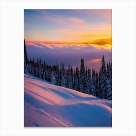 Sun Valley, Usa Sunrise Skiing Poster Canvas Print