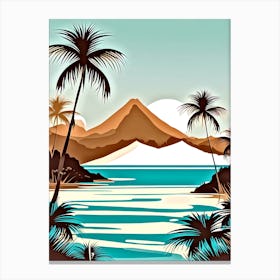 Tropical Landscape With Palm Trees 8 Canvas Print