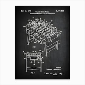 Soccer Game Table Patent Decor Foosball Table Soccer Wall Art Soccer Wall Decor Foosball Poster Game Room Soccer Game Eg3031 Canvas Print