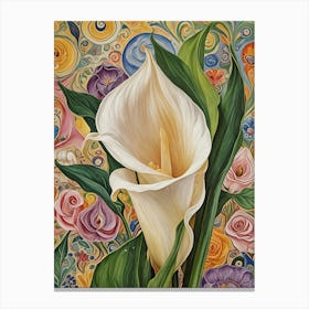 Abstract Rainbow Cala Lily no2 Canvas Print