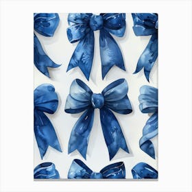 Blue Lace Bows 2 Pattern Canvas Print