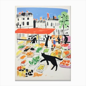 The Food Market In London 3 Illustration Canvas Print