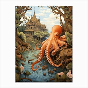 Curious Octopus 4 Canvas Print