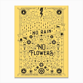 Flowers Rain  Nature Canvas Print