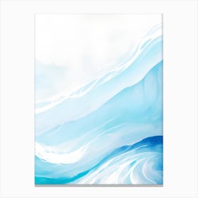 Blue Ocean Wave Watercolor Vertical Composition 132 Canvas Print